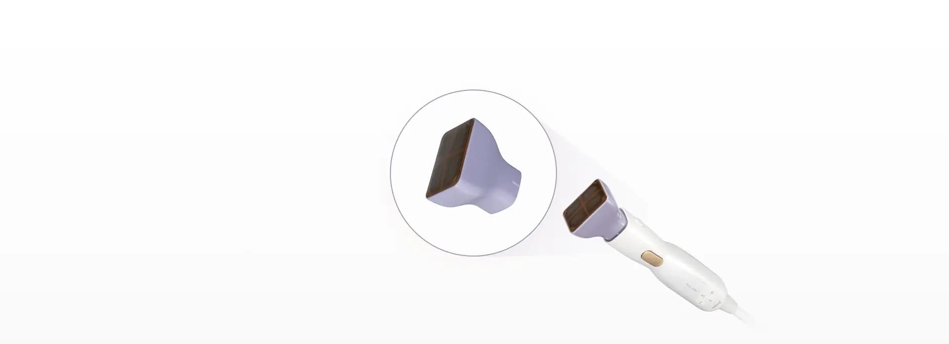 Close-up of a Density RF treatment tip, suitable for wide and thicker areas of the body.